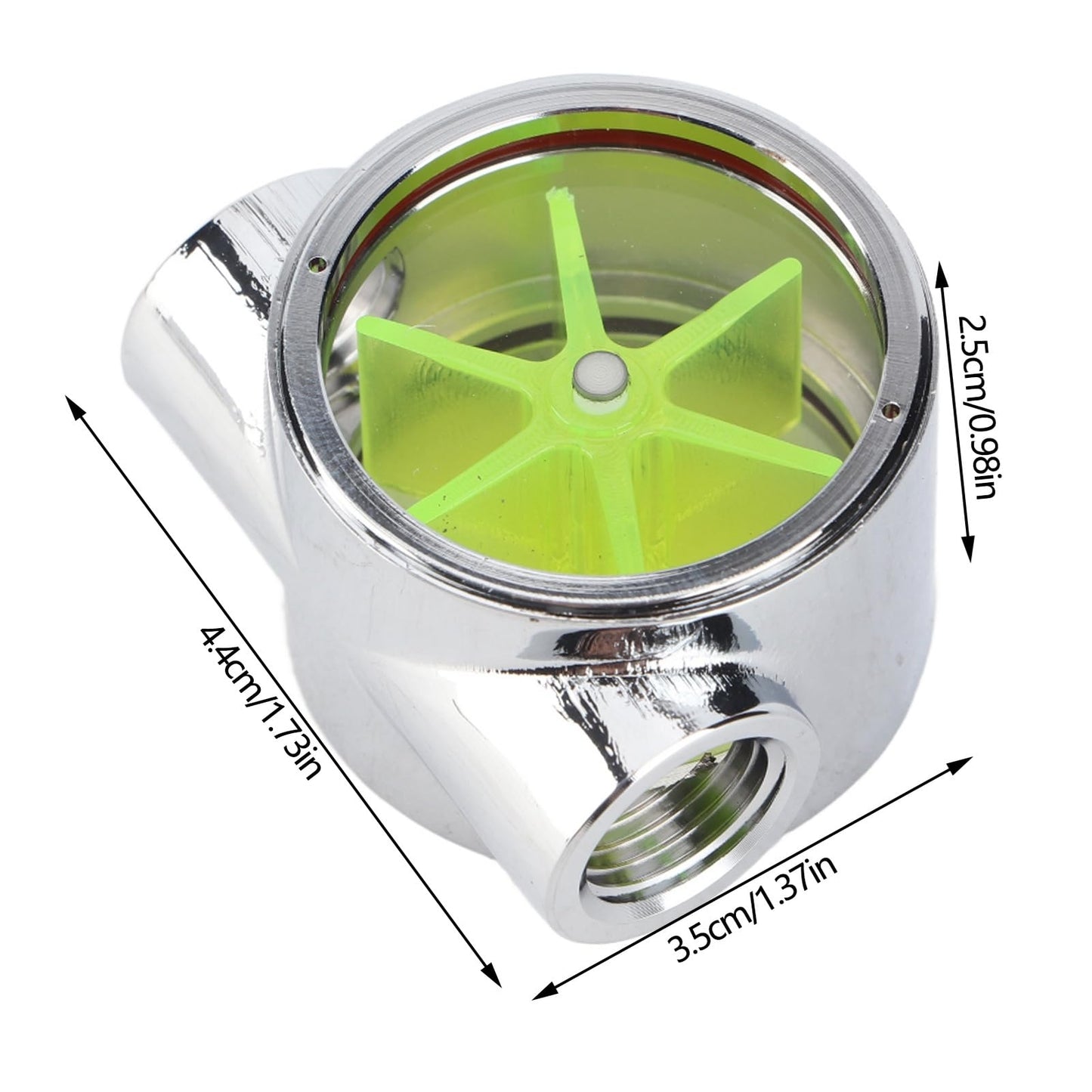 G1/4 Cooling Meter Sensor Metal Indicator with 5 Impeller Blades for Computer Water Cooling System