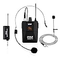 Pyle UHF Wireless Microphone System Kit - Portable Professional Cordless Microphone Set with Headset, Lavalier, Beltpack Transmitter, Receiver