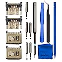 PAOBTEIY 4 Pack HDMI Port Replacement for Ps5 With 10-in-1 Kits, HDMI Socket Jack Connector Repair Kit Replacement for Playstation 5 Game Console.