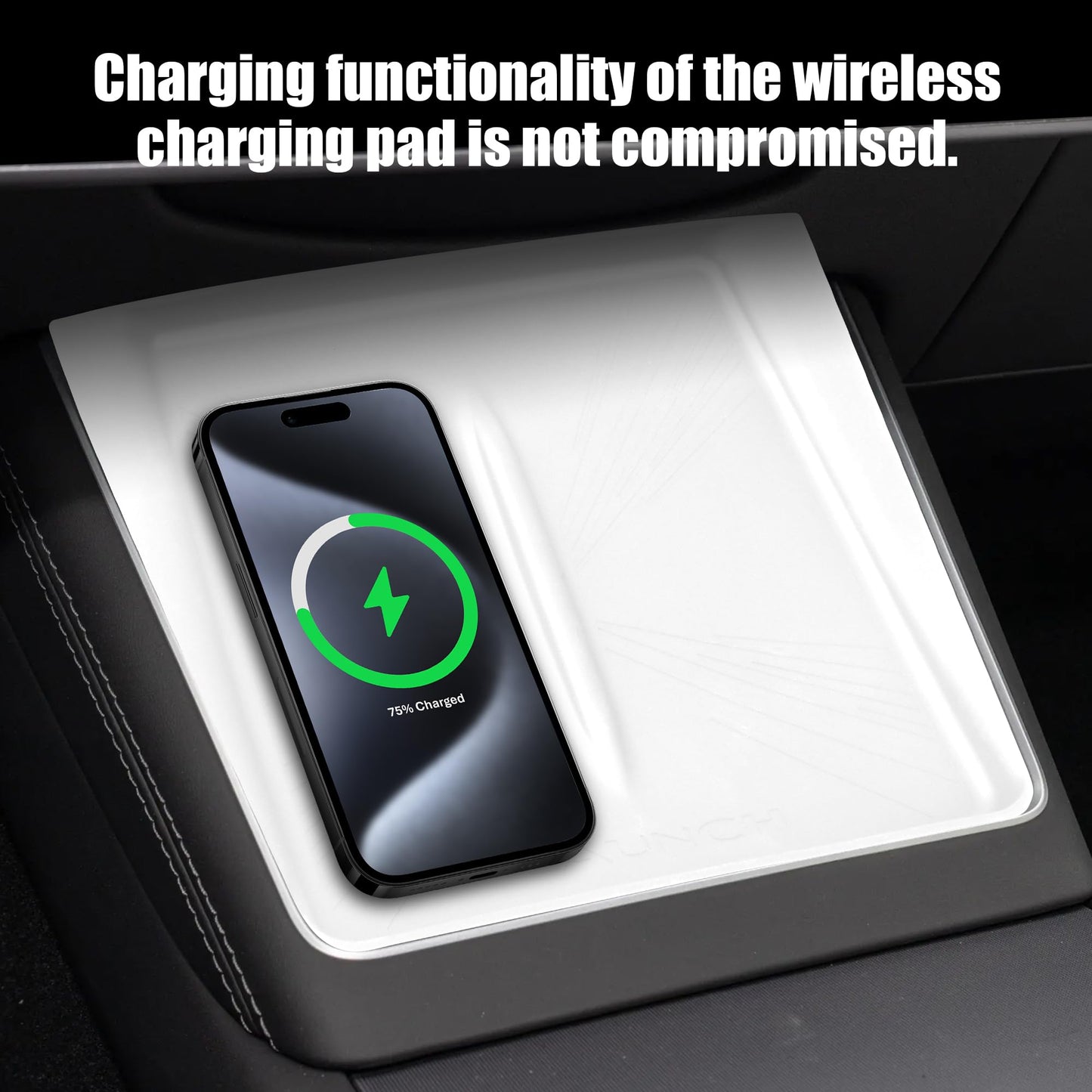 frani Center Console Silicone Mat Designed for Tesla Model Y Juniper Refresh,Non-Slip Design Tesla Model Y Accessories 2025 2026 White
