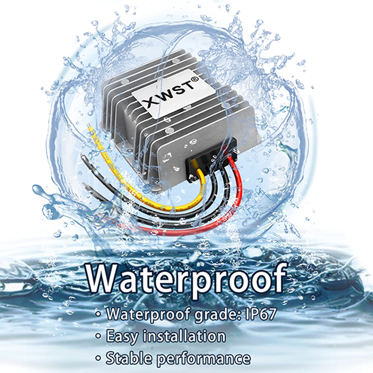 XWST DC/DC Converter Regulator 36V 48V Step Down to 12V 15A 180W Reducer Buck Power Converter Waterproof Module Transformer for Golf Cart Club Car