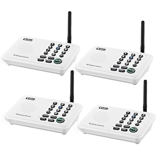 Wuloo Intercoms Wireless for Home 5280 Feet Range 10 Channel 3 Code, Wireless Intercom System for Home House Business Office, Room to Room Intercom