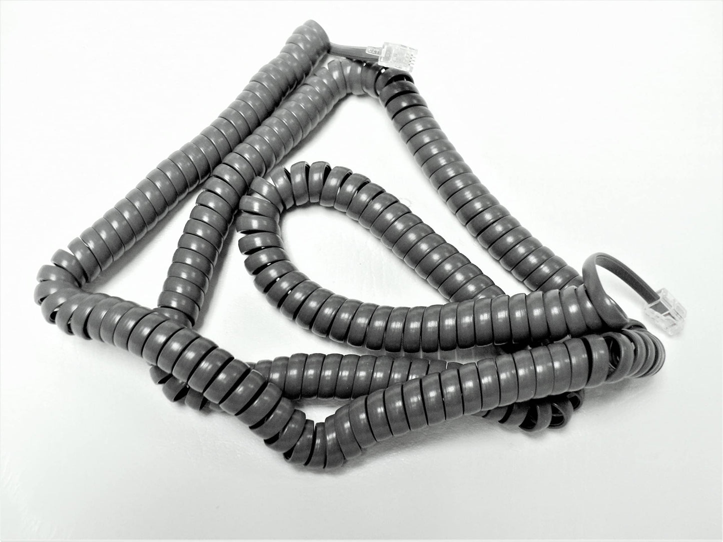 DIY-BizPhones 25' Ft Dark Gray Long Handset Cord Business Landline Phone Receiver RJ9 RJ10 4P4C Wire Cable Coiled Corded Wall Residential Home