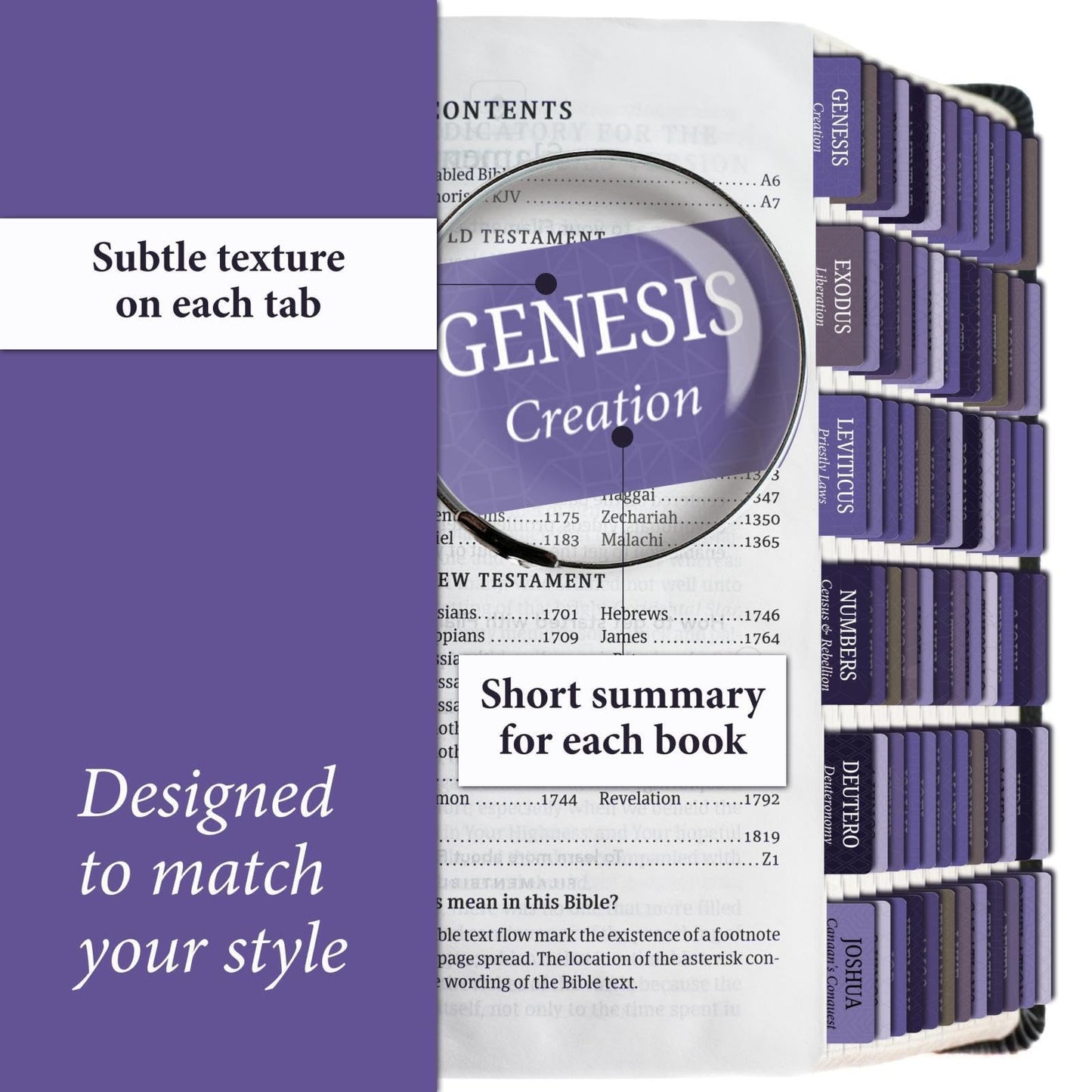 Saintilway Productions - Bible Tabs Premium Tear Resistant Bible Tabs - Easy to Apply, Laminated for Durability - Old & New Testament - Perfect