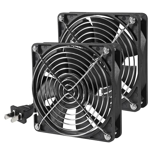 UMLIFE 2PACK EC 120mm x 25mm Dual Ball Bearings 120mm x 120mm x 25mm DIY Cooling Ventilation Exhaust Fan 110V 115V 120V 220V 240V AC Axial Case Muffin