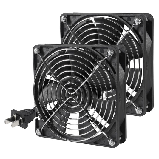 UMLIFE 2PACK EC 120mm x 25mm Dual Ball Bearings 120mm x 120mm x 25mm DIY Cooling Ventilation Exhaust Fan 110V 115V 120V 220V 240V AC Axial Case Muffin