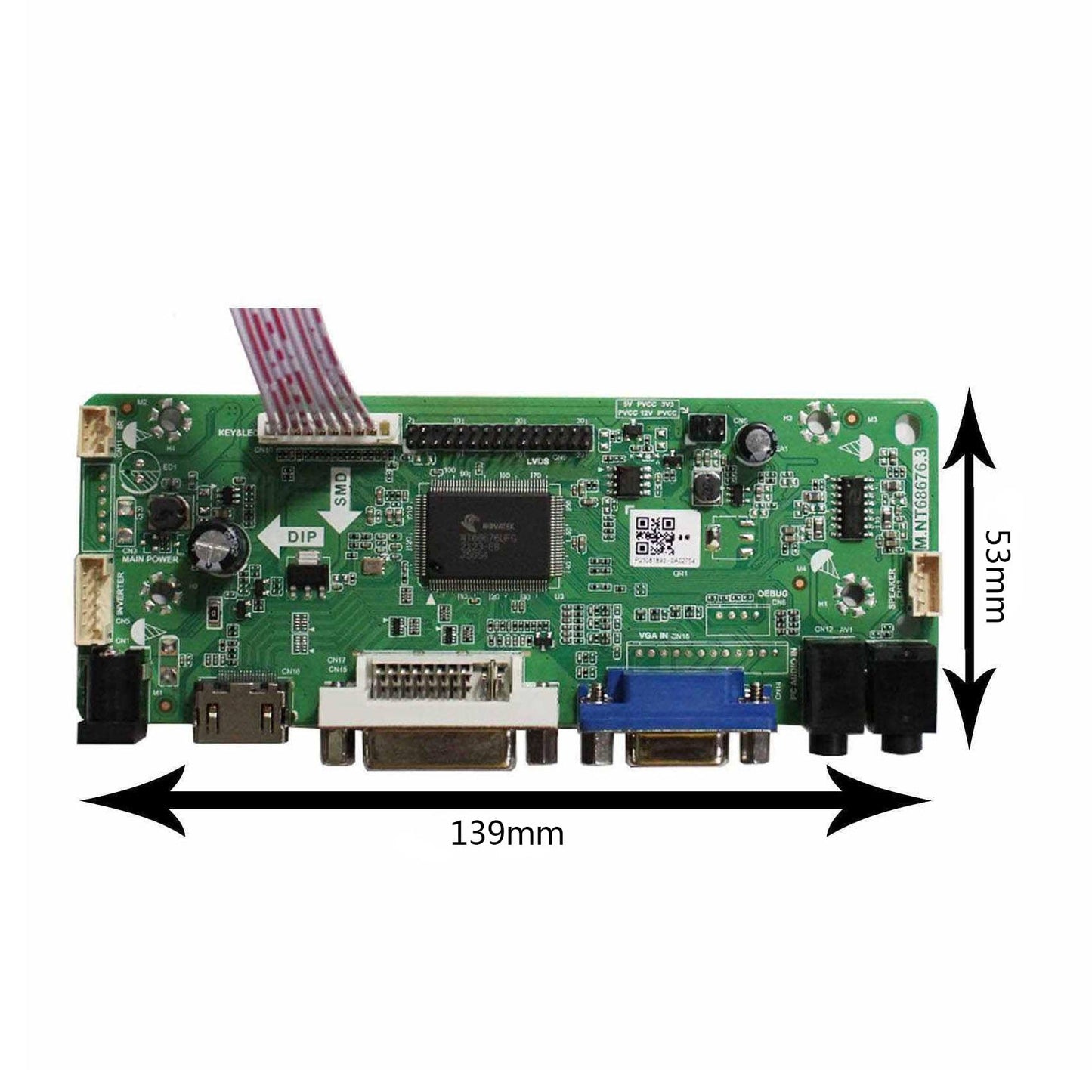 FanyiTek DVI VGA Audio Controlller Kit for 15" 1024x768 2Pin 4CCFL Backlight 20Pin LVDS LCD Screen LTM150XH LTA150B850F LQ150X1LW71N LQ150X1LW73