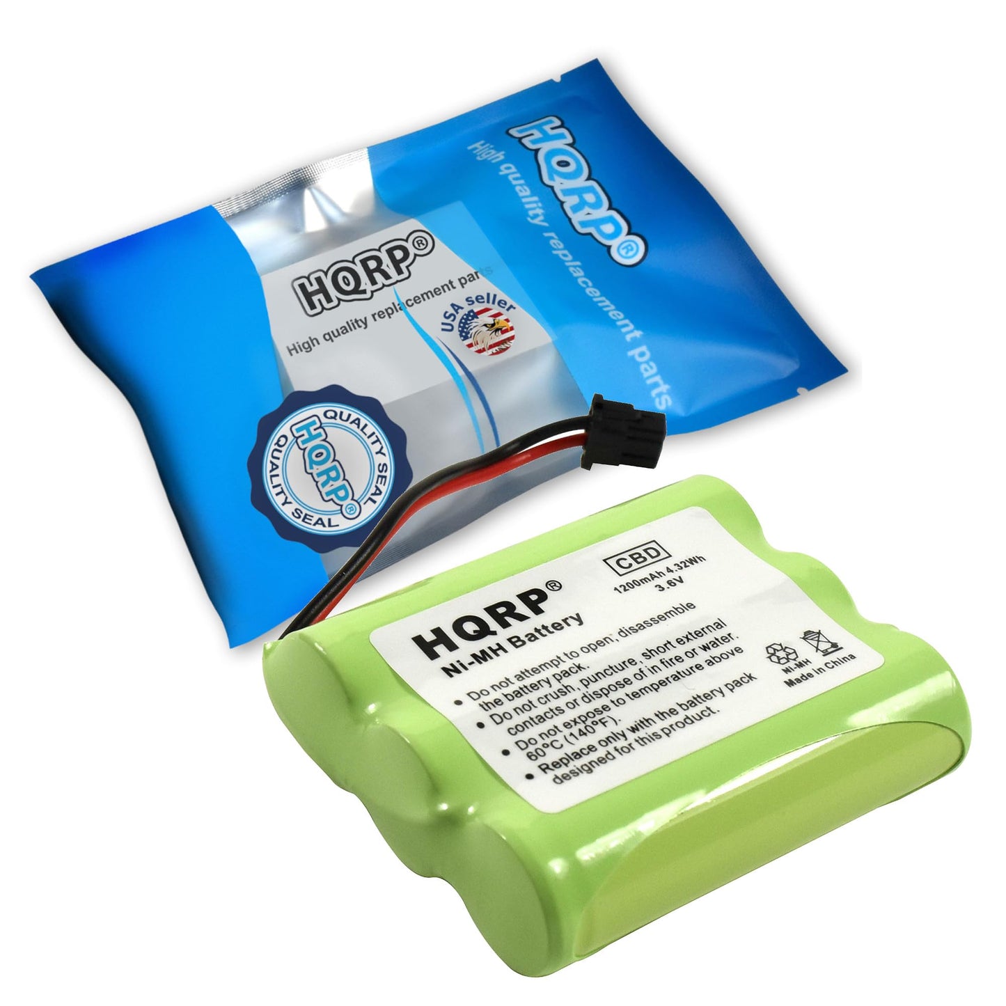 HQRP Cordless Phone Battery Compatible with Panasonic KX-TC1484R, KX-TG2403B, KX-TGM240 Cordless Telephone/Extended/High-Capacity