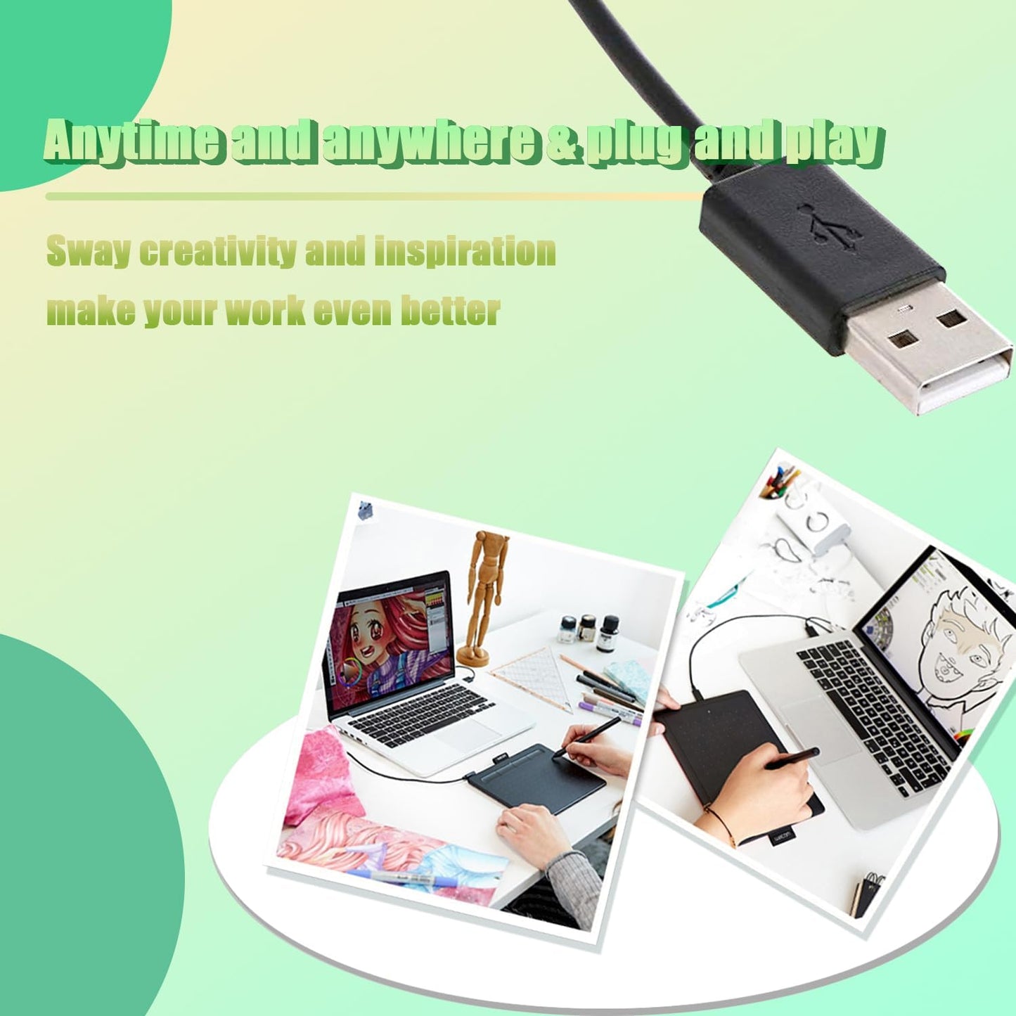 Adhiper Micro USB Charging Cable Replacement Data Sync Power Cord for Wacom Intuos Tablet, Drawing Tablet Cable for Wacom-Intuos CTL480 CTH480 CTH680