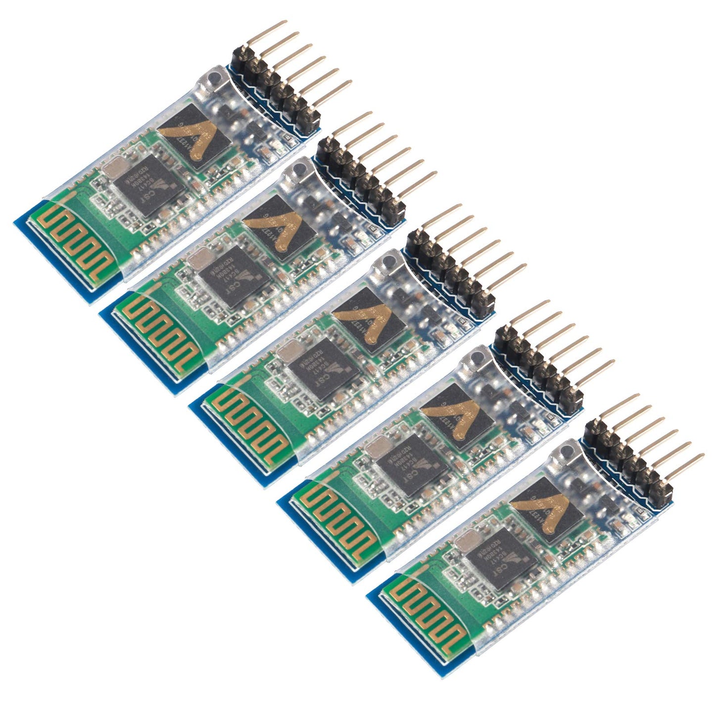 5PCS HC-05 Wireless Bluetooth Receiver RF Serial Transceiver Module Master Slave Integrated Bluetooth Module 6 Pin Wireless Serial Port Communication