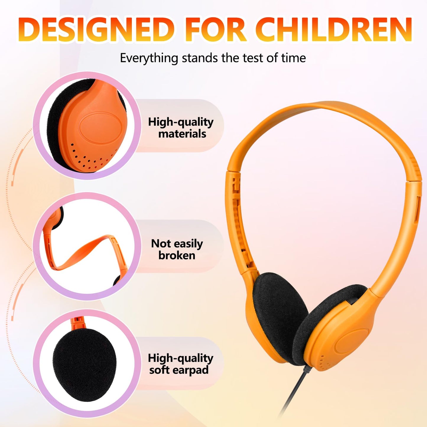 YFSFQS Kids Headphones Bulk 30 Pack for School Classroom Student Children Boys Girls Teen Computer Class Set of Headphones for Students Multi Color