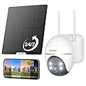 ieGeek Solar Security Cameras Wireless Outdoor, WiFi Surveillance Camera with Solar Panel & 9000mAh Battery, 24/7 Recording, 360° Panoramic View, Auto