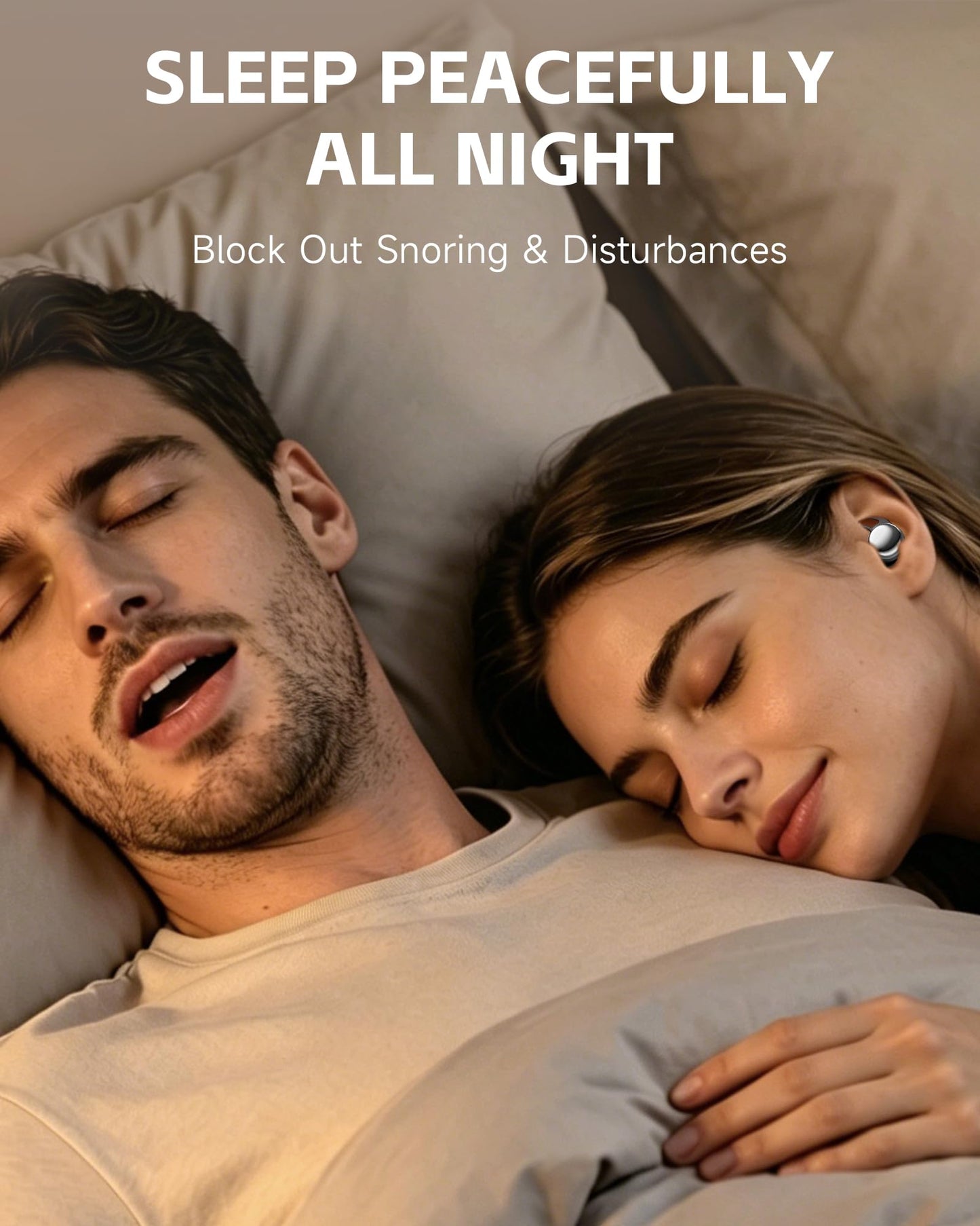 Paekole Sleep Earbuds for Side Sleepers, Ultra-Small Invisible Earbuds for Sleeping, Noise Cancelling Sleep Headphones & Ear Plugs for Snoring