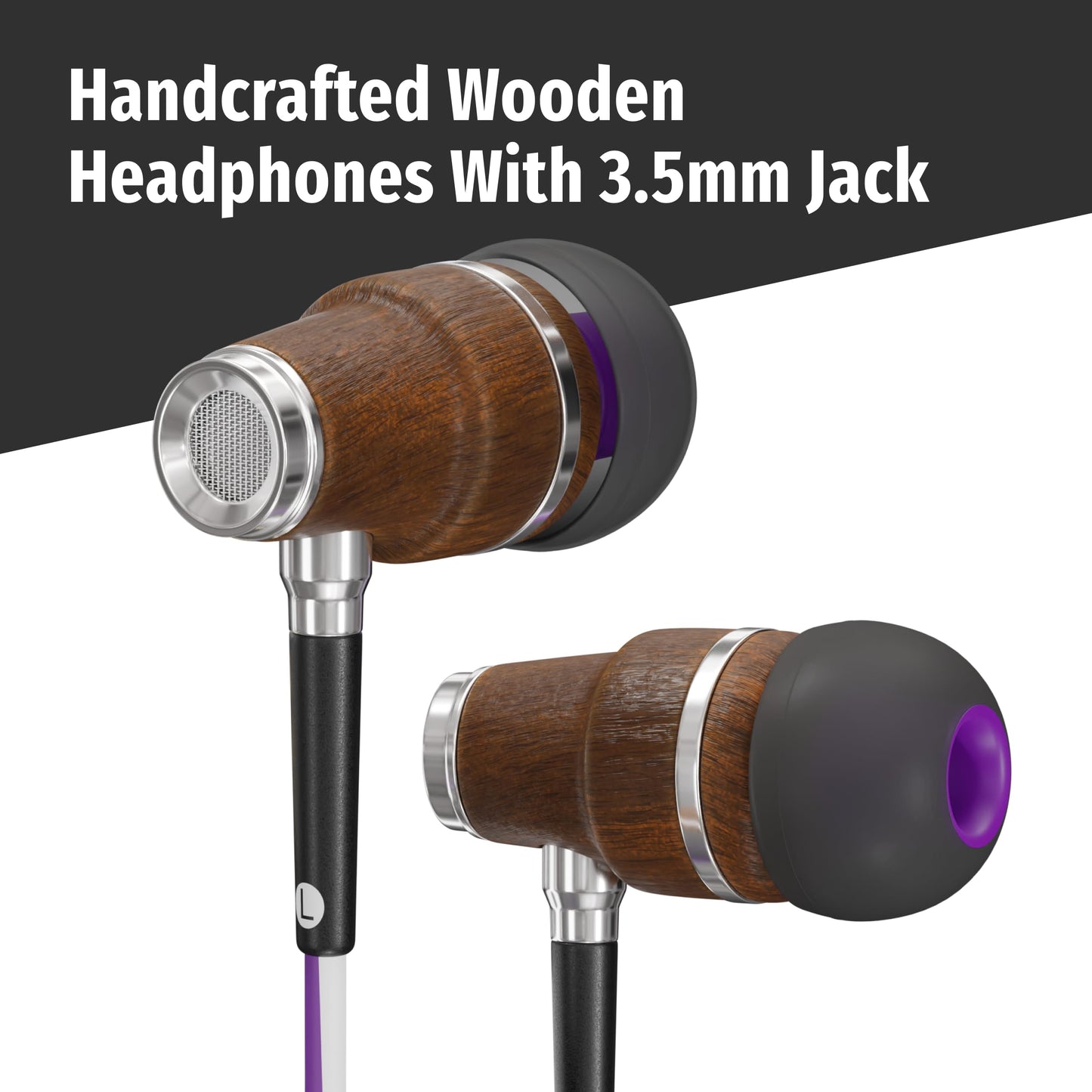 Symphonized Wired Earbuds with Microphone - 90% Noise Cancelling Earbuds Wired for Computer, Laptop & Phone - Corded In-Ear Headphones, Plug In