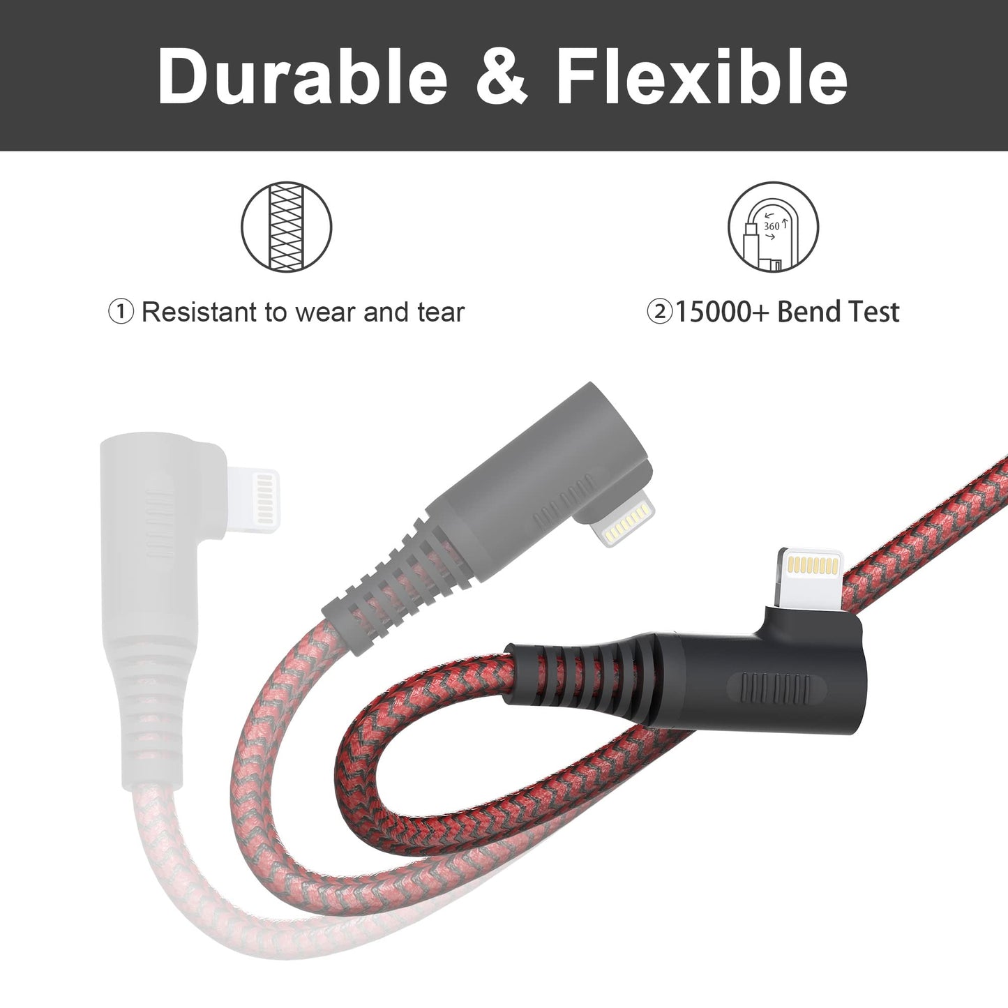 Yeemie Long USB-C Lightning Cable 20ft MFi Right Angle Lightning Cable 2.4A Fast - Heavy Duty iPhone Charger Cord for Pad/Air Pods/iPhone14 13 12 11