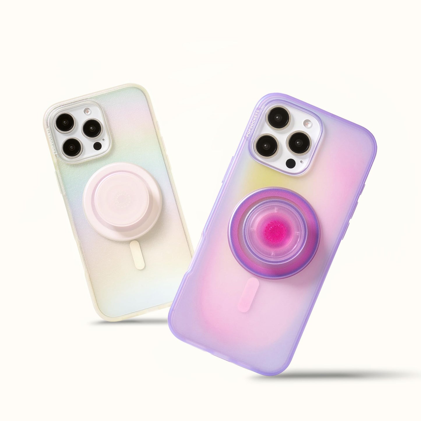 PopSockets iPhone 16 Phone Case with MagSafe, Wireless Charging Compatible, Purple - Aura