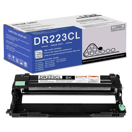 1 Pack DR223CL Black Drum Unit High Yield Compatible DR223CL Replacement for Brother MFC-L3770CDW L3710CW L3750CDW HL-3210CW 3230CDW 3270CDW 3290CDW