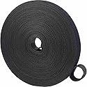 1/2 Inch Hook and Loop Roll Reusable Cable Ties Cable Management Straps Cord Organizer Double-Sided Heavy Duty Strips Black Cord Wrap for Computer