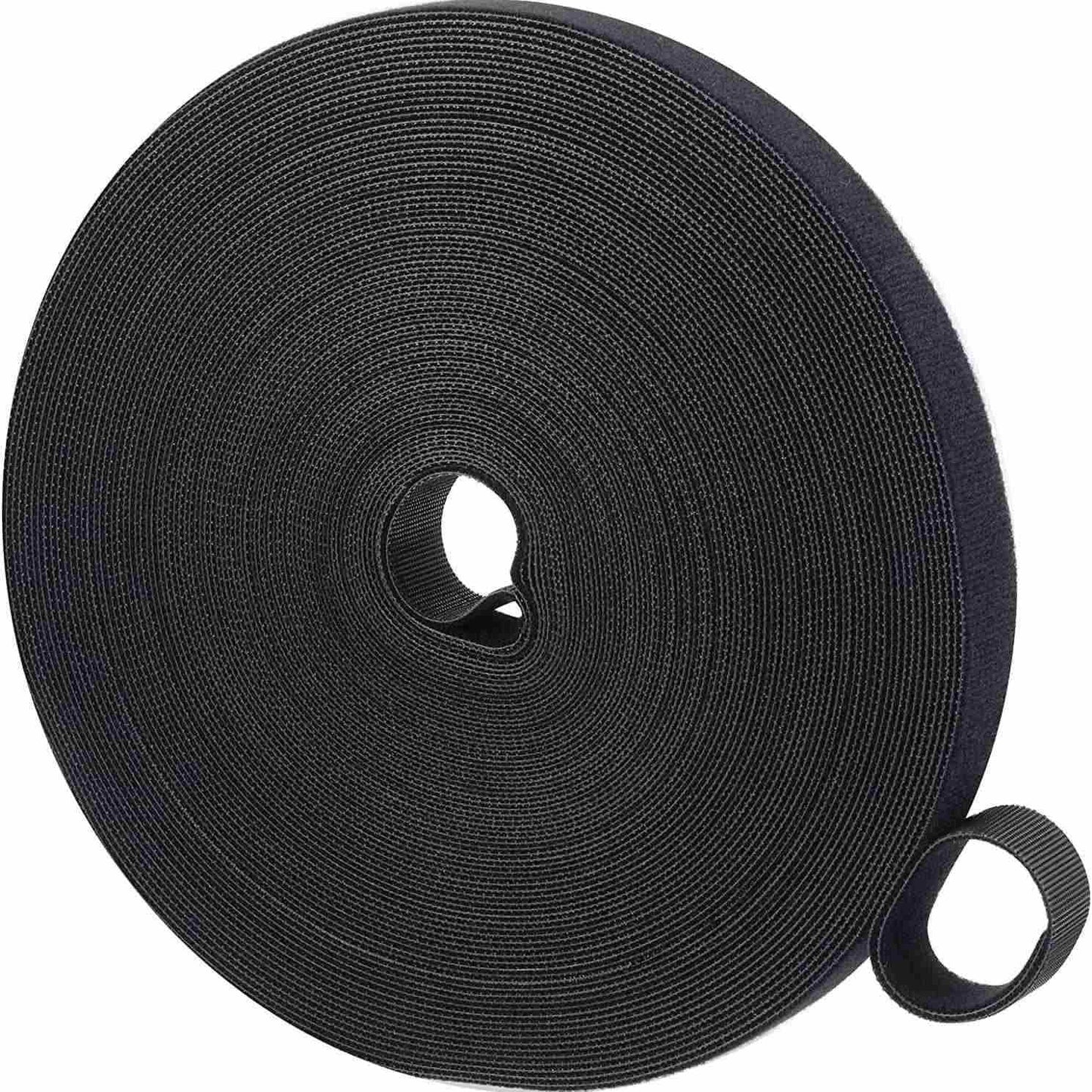 1/2 Inch Hook and Loop Roll Reusable Cable Ties Cable Management Straps Cord Organizer Double-Sided Heavy Duty Strips Black Cord Wrap for Computer