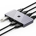 USB 3.0 Switch, 4 Computers Sharing 4 USB Devices, One-Button Switcher for Keyboard Mouse Printer Scanner, USB Peripheral Sharing Hub for PC Laptop