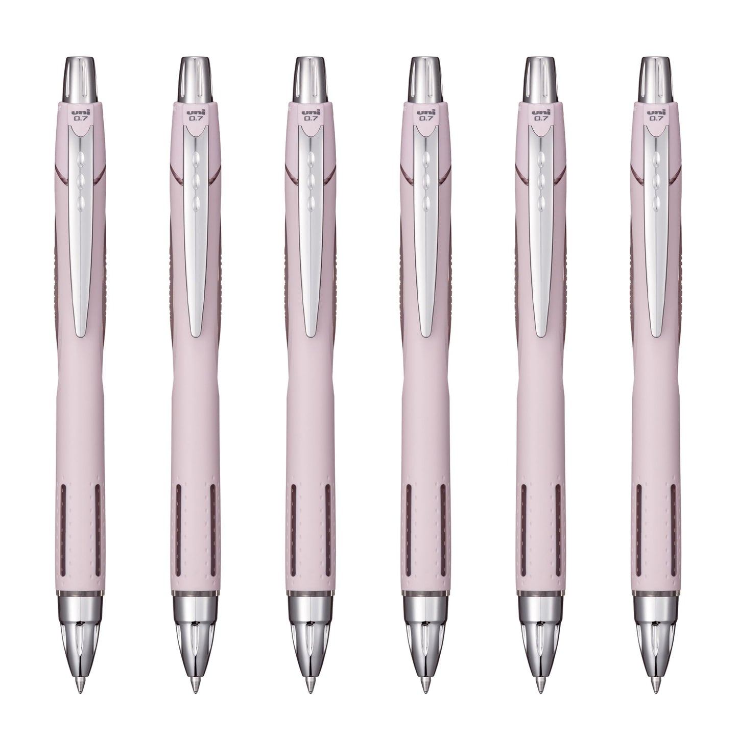 Uni-Ball Jetstream RT Ballpoint Pen, Fine Point (0.7mm), Lavender Barrel, Black Ink, 6 Pens
