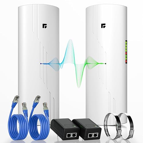 Wireless Bridge Point to Point Outdoor WiFi, Wireless Network Expansion Kit, Long Range High Speed 5G | 2 Units Bridge Kit Complete Pre-Configured
