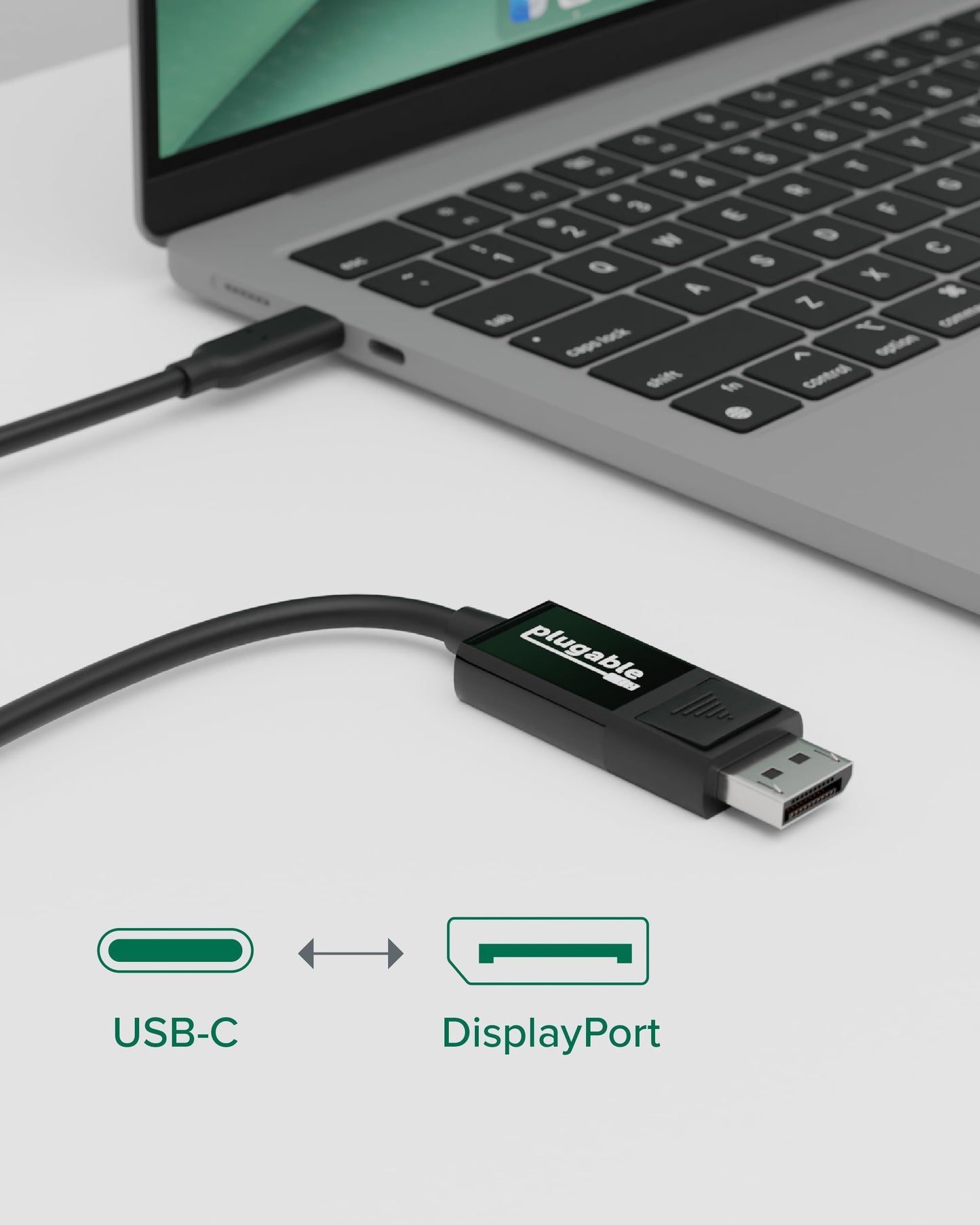 Plugable USB C to DisplayPort Bi Directional Cable 6 feet (1.8m), Up to 4K at 60Hz, USB C DisplayPort Cable - Compatible with Thunderbolt and USB-C