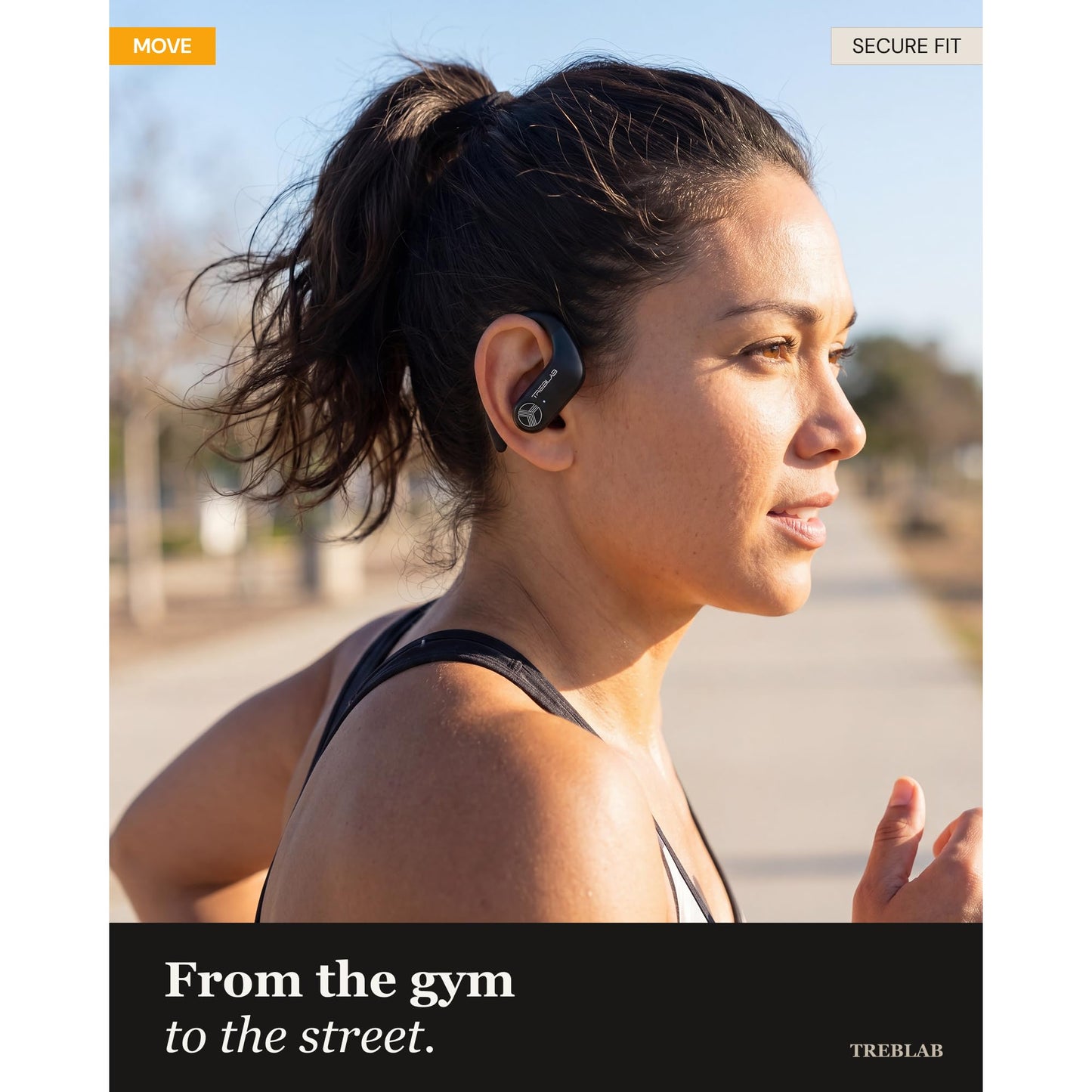 TREBLAB X3-Pro Earbuds Wireless Bluetooth, Earhook IPX5 12H Powerbank