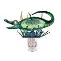COTA Global Alligator Night Light - Home Décor Wall Plug in Night Light with Switch, Unique Decorative Hand Made Metal & Glass Nightlight - 5 Inches