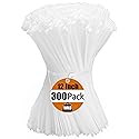 Zip Ties 12 Inch Cable Ties 300 Pack Cable Zip Ties Clear Tie Wraps with 50 Pounds Tensile Strength, Self-Locking Cable Ties, UV Resistant Nylon Wire