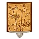 The Porcelain Garden Bamboo Night Light, Porcelain Lithophane, Decorative wall Plug in for Kitchen, Bath, Hallway, Nursery, Asian Themed Accent Light