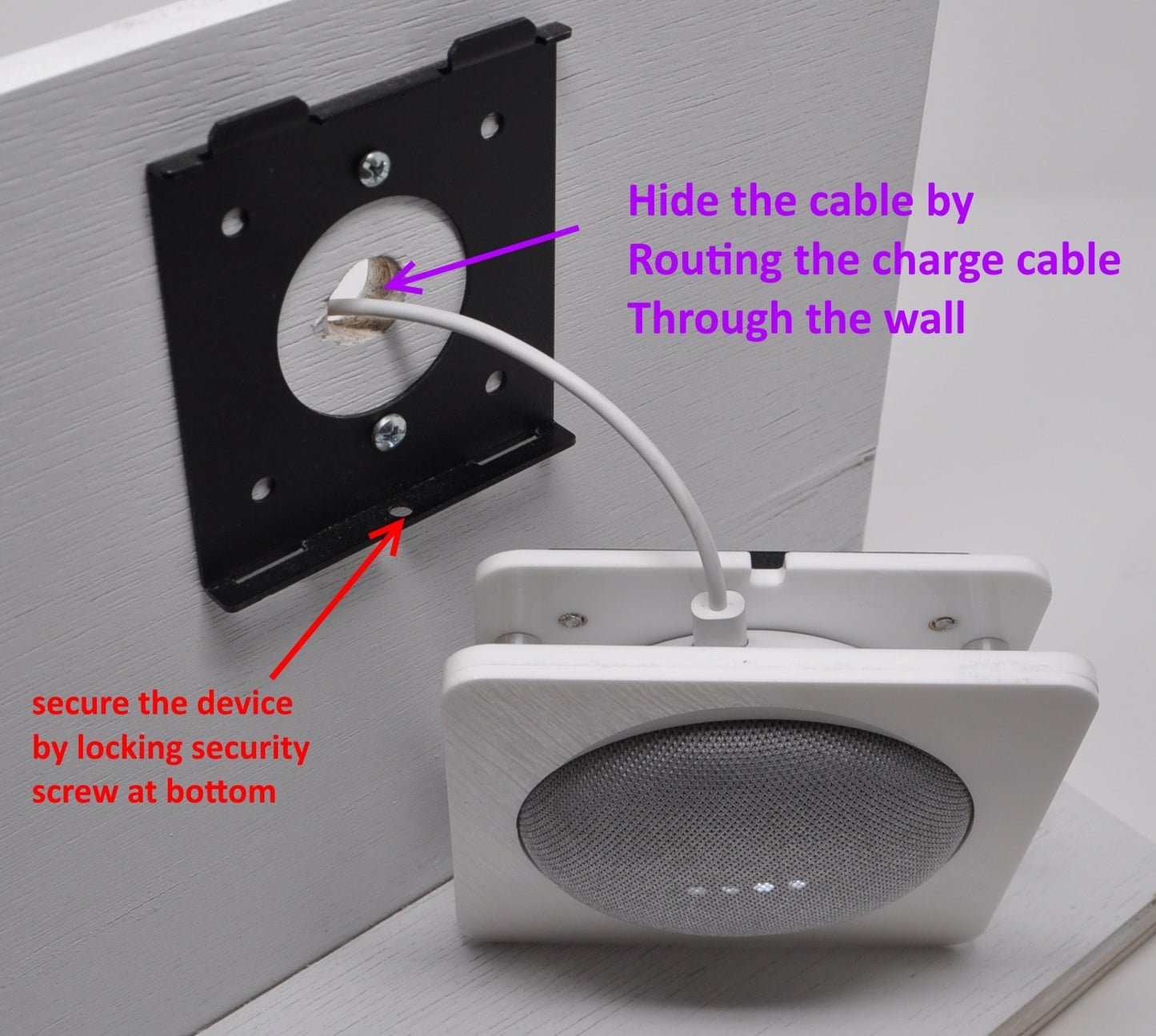 TABcare Google Home Mini Nest Mini Anti-Theft Security Wall Mount Kit (White)