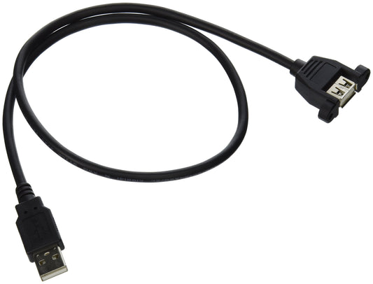 C2G Legrand USB Cable, USB A to A Cable, Black USB Panel Mount Connector, 2 Foot Panel Mount USB, 1 Count, C2G 28063