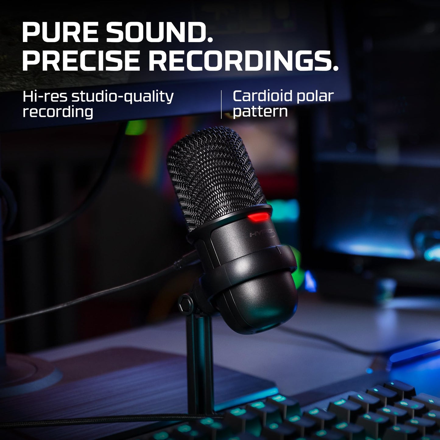 HyperX SoloCast - USB Condenser Gaming Microphone, for PC, PS4, PS5 and Mac, Tap-to-Mute Sensor, Cardioid Polar Pattern, great for Streaming