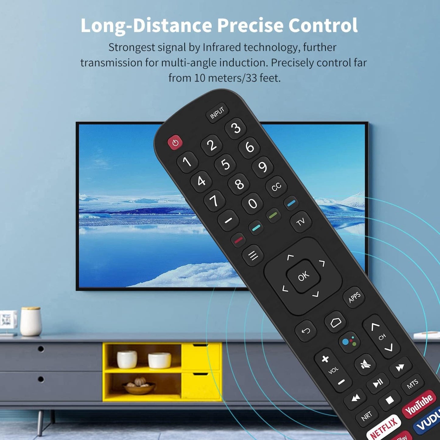 Replacement Remote Control ERF2A60 for Hisense Smart TV 4K 55H6570F 65H6570 65H8F 55H9020F 55H9030F 65H9F 55H9F 75H8G 55Q8G 55Q8G 65Q8G 43H6570F