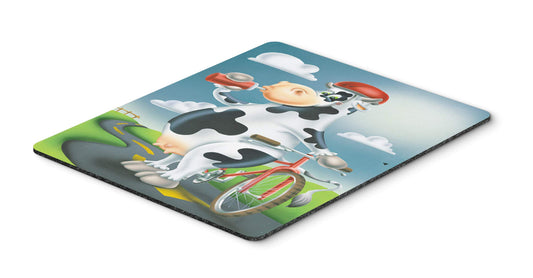Caroline's Treasures APH0532MP Cow on a Bike Ride Mouse Pad, Hot Pad or Trivet for Home Office Gaming Working Computers Laptop Mouse Mat,Washable