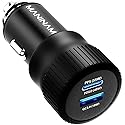 MANINAM All-Metal 73W Super Fast USB-C Car Charger M113 - PPS PD 3.0 Dual-Port Fast Charger 55W+18W for Samsung S24 S23 S22 Note 10 Plus iPhone 15 14