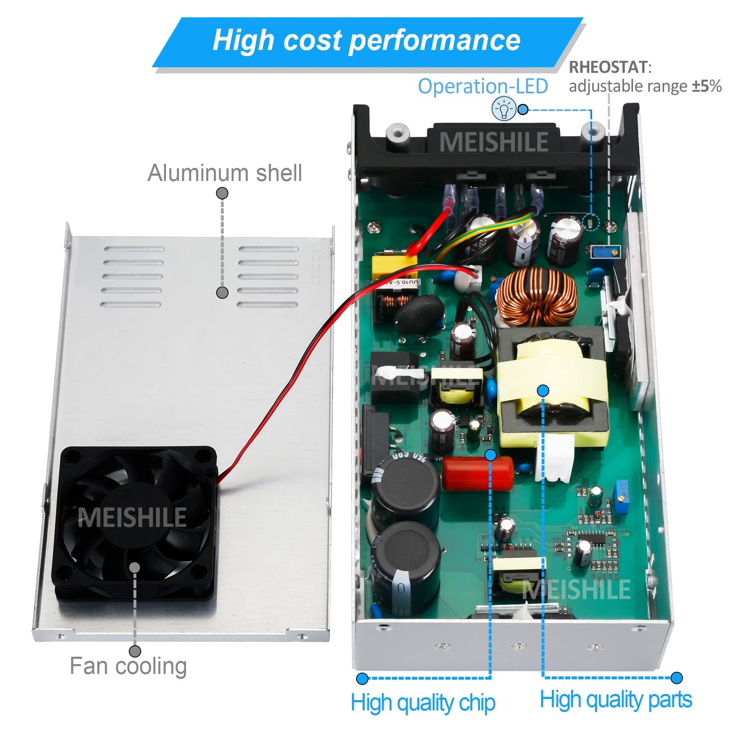 Upgrade 12V 50A 600W DC Switching Power Supply Upgrad Clip PSU AC-DC 12Volt Transformer Converter 0-40/25amps LED Drive Light Lamp Meter Electric…