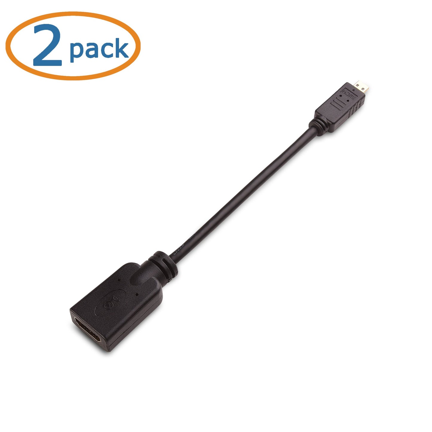 Cable Matters 2-Pack Micro HDMI to HDMI Adapter - 6 Inches, with 4K and HDR Support for Raspberry Pi 4 and Raspberry Pi 5