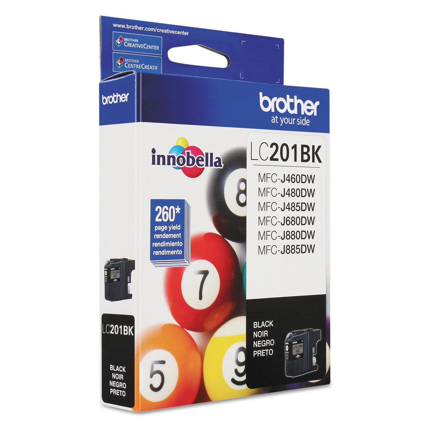 Brother Genuine Standard Yield Black Ink Cartridge, LC201BK, Replacement Black Ink, Page Yield up to 260 Pages, Amazon Dash Replenishment Cartridge