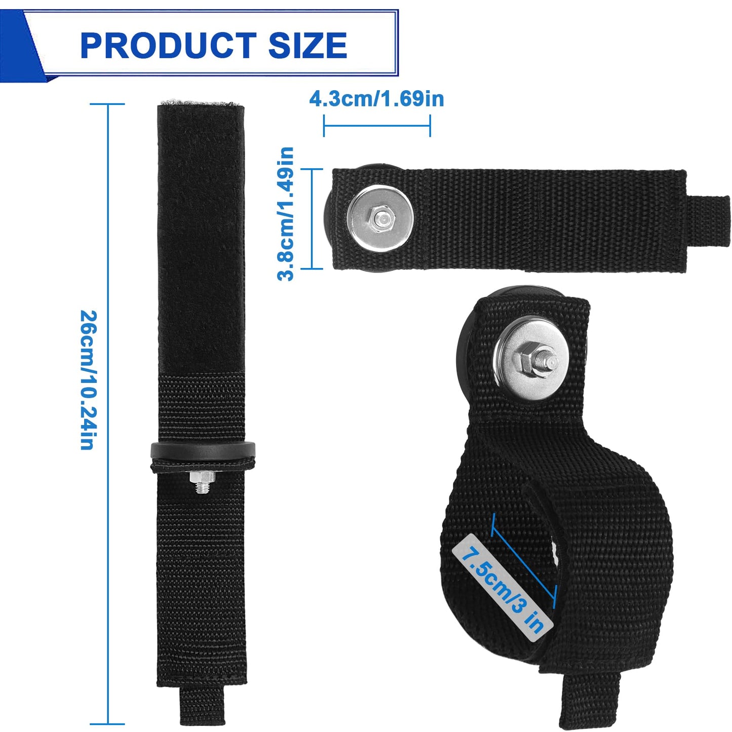 Kanemc 4PCS Magnetic Cable Storage Straps Heavy Duty, Extension Cord Holder Magnet Hooks for Hanging Cables Hoses Workshop Rope Garden Garage