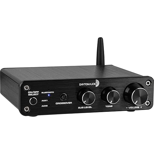 Dayton Audio DTA-2.1BT2 Bluetooth 5.0 Stereo Audio 2.1 Channel Amplifier Receiver Mini Hi-Fi Class D Integrated Amp 2.1 CH for Home Speakers 100W