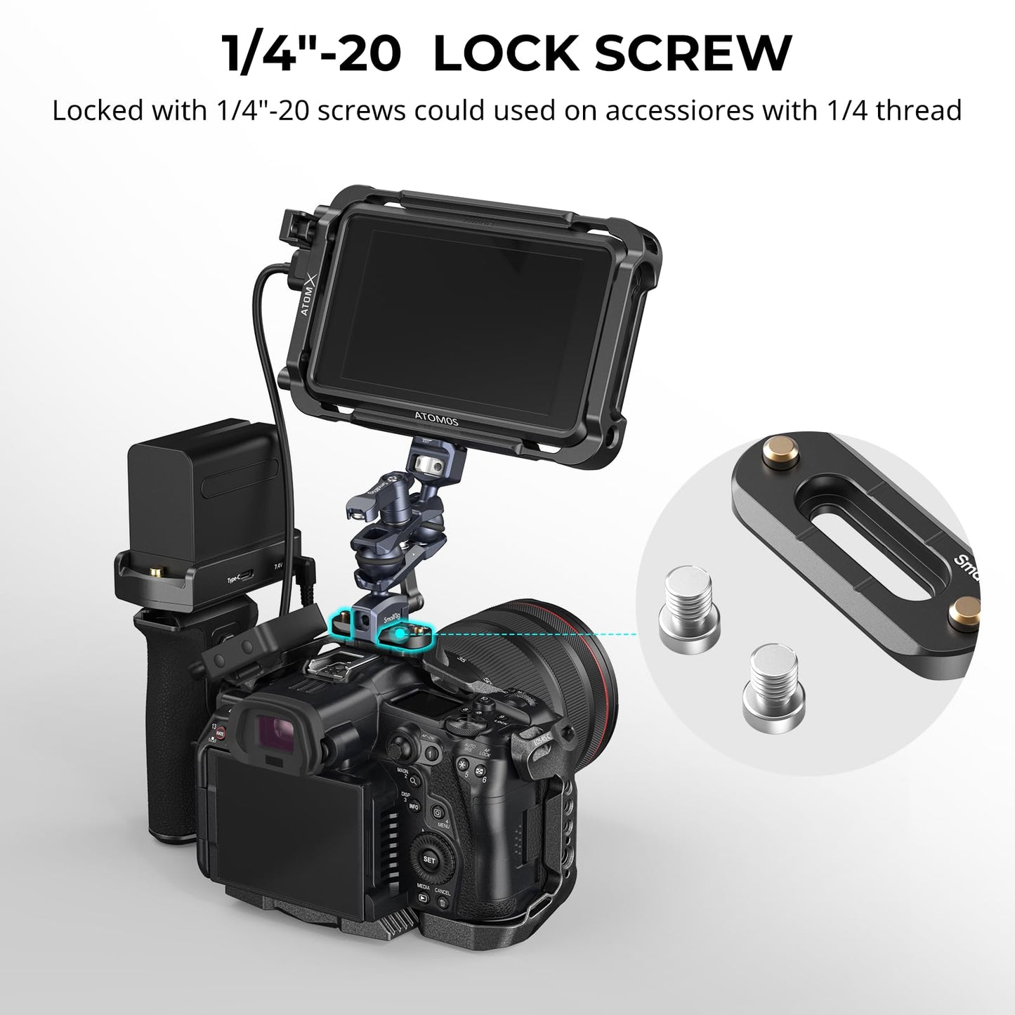 SmallRig Mini NATO Rail, Anti-Off Quick Release NATO Rail, Thickness 6mm, Length 48mm for NATO Handle, Camera Cage - 2172