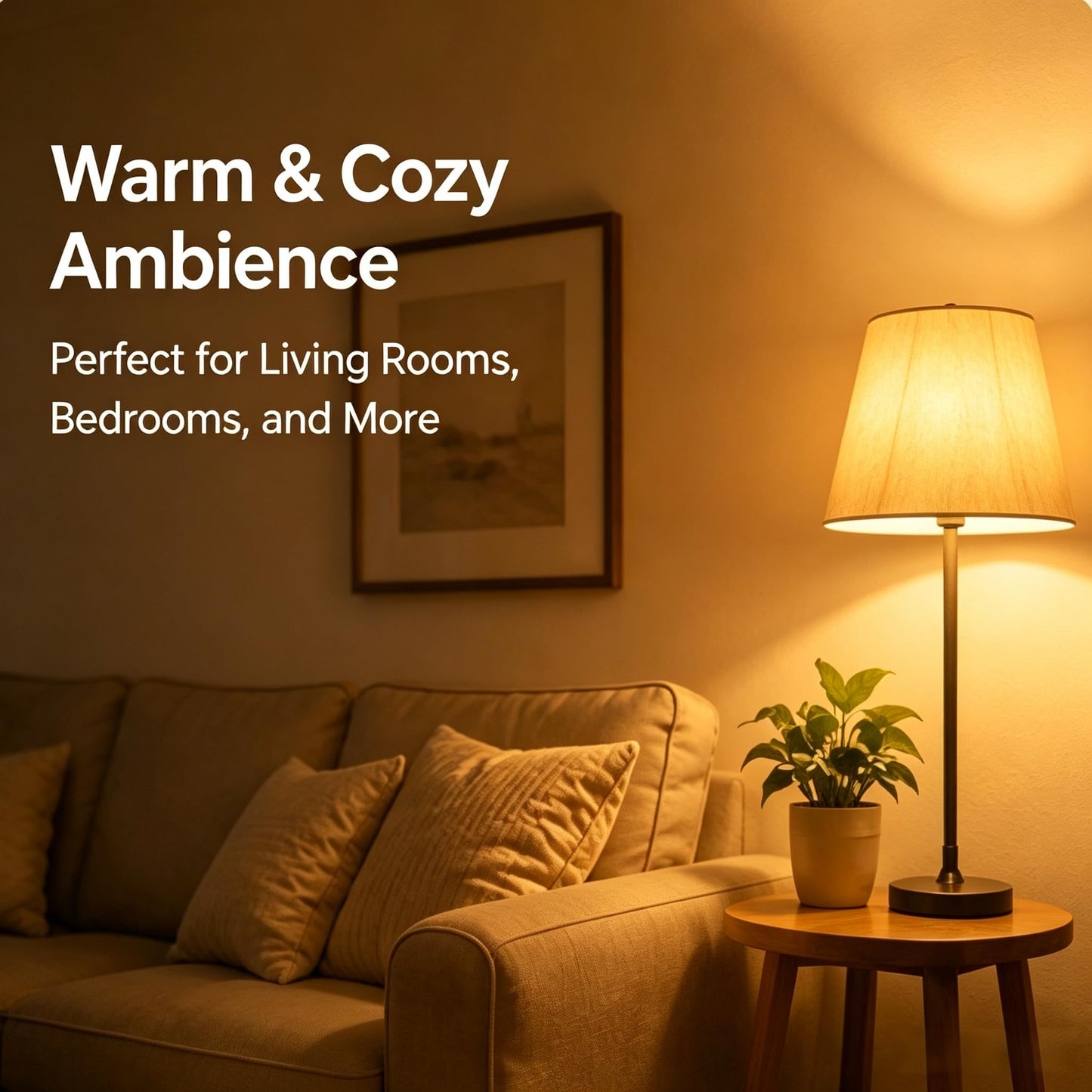JUNFMLY 100W Incandescent Light Bulbs, A19, 2700K Warm White, 6 Pack