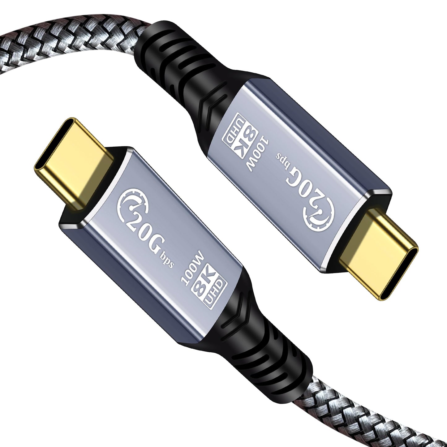 Tan QY USB C Cable 1FT, USB C 3.2 Gen 2X2 Cable, 8K Monitor Video Output, 20Gbps High Speed Data Transfer, 100W Charging, Suitable for iPhone 15/16