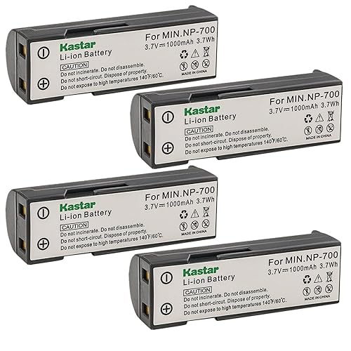 Kastar 4-Pack Battery Replacement for Konica Minolta NP-700 Battery, Konica Minolta Dimage X50, Konica Minolta X60, Konica Minolta DG-X50-K, Konica