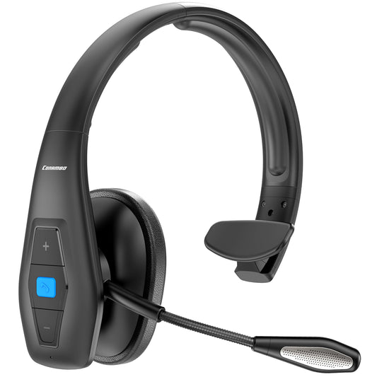 Conambo Bluetooth Headset V5.1, Trucker Bluetooth Headset with CVC8.0 Dual Mic Noise Canceling & Mute Button & 60 Hrs Workingtime Wireless On-Ear