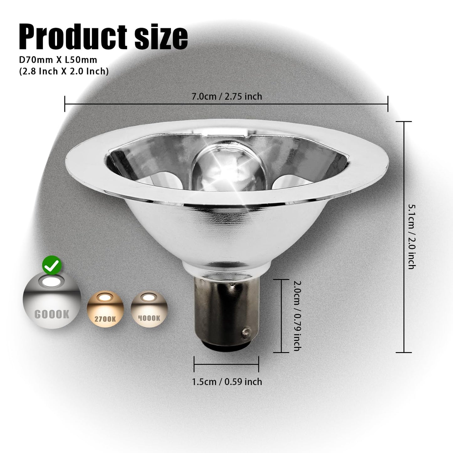 QLEE 3w Ac/dc 12v Ba15d Double Contact Bayonet Base Reflector Led Bulb 4000k Neutral White Tracking Light Floodlight for Home Household Commercial