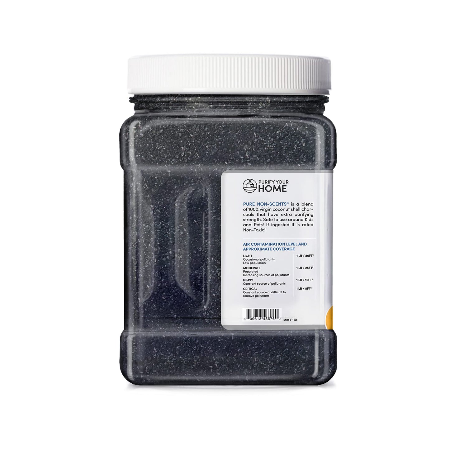Pure Non Scents® Granular Coconut Shell Activated Charcoal - Non Toxic Odor Absorber & Eliminator for Home, Car, Shoes, Closet, Fridge, & More - Safe