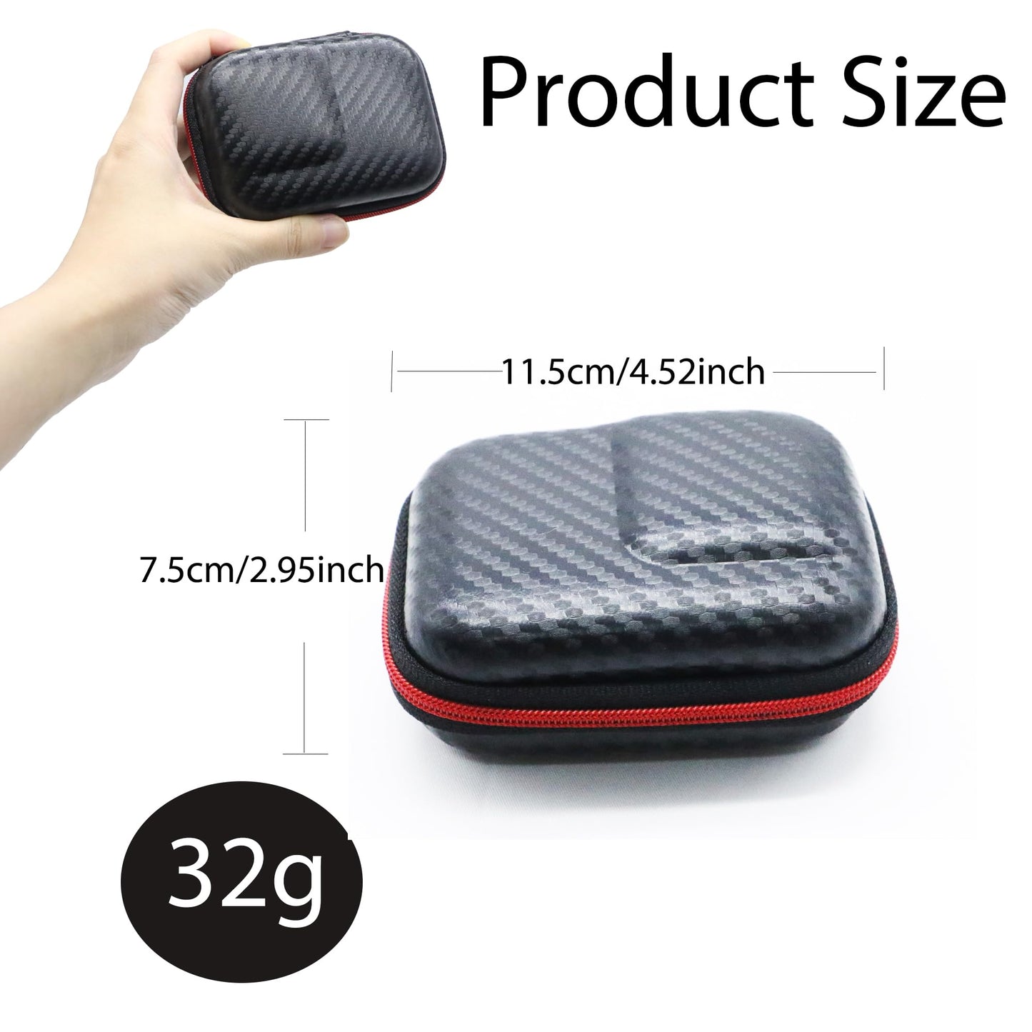 PCTC Hard PU Mini Carrying Case for Go Pro Hero 13 Black,Travel Portable Storage Bag for GoPro Hero 12/11/10/9/DJI Osmo Action,Campark,AKASO,YI Action
